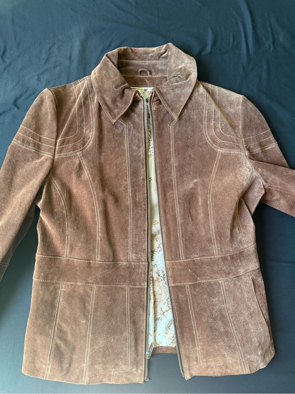 Wilson Brown Suede Zip-Front Women's Jacket
